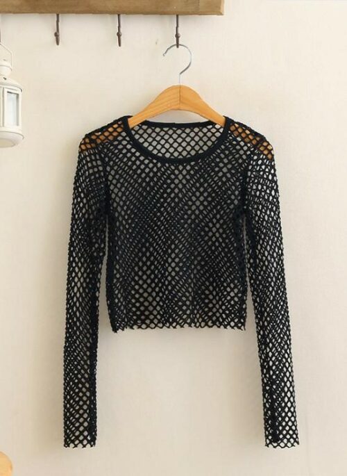 Black Wide Mesh Top | Jeongin - Stray Kids