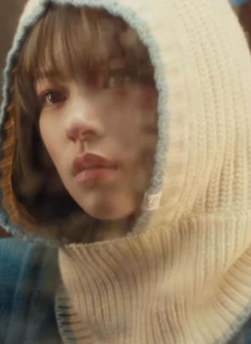 White Knitted Balaclava Hat | Jeongyeon - Twice