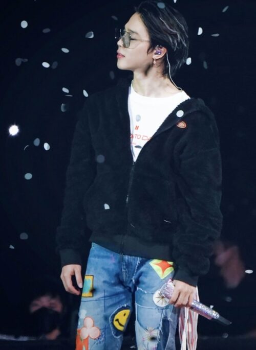 Blue Patchwork Distressed Jeans | Jimin - BTS