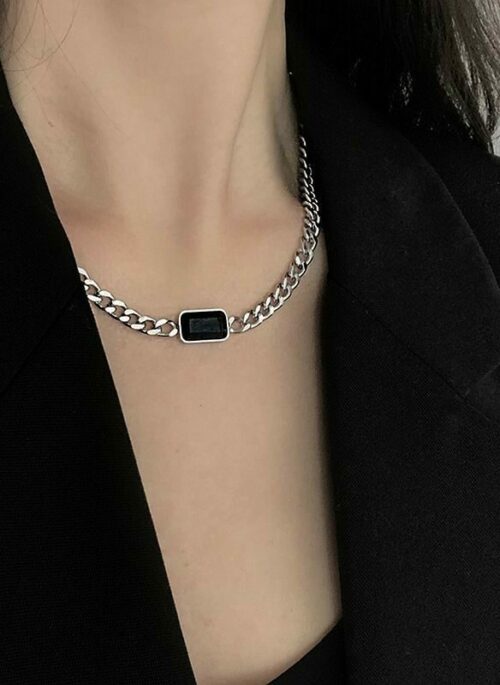Silver Cube Pendant Necklace | Bang Chan - Stray Kids
