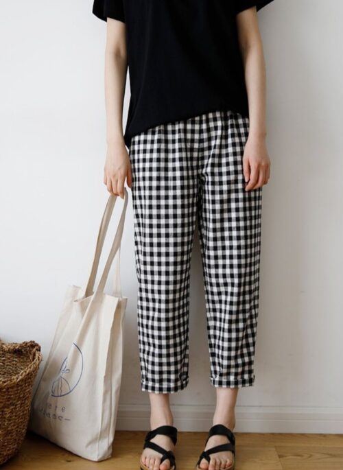 Black And White Checkered Ankle Pants | Sunoo - Enhypen