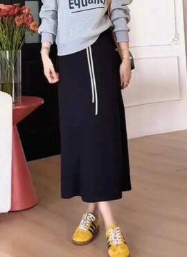 Blue Midi Skirt With White Lace | Baek Su Jeong – My Dearest Nemesis