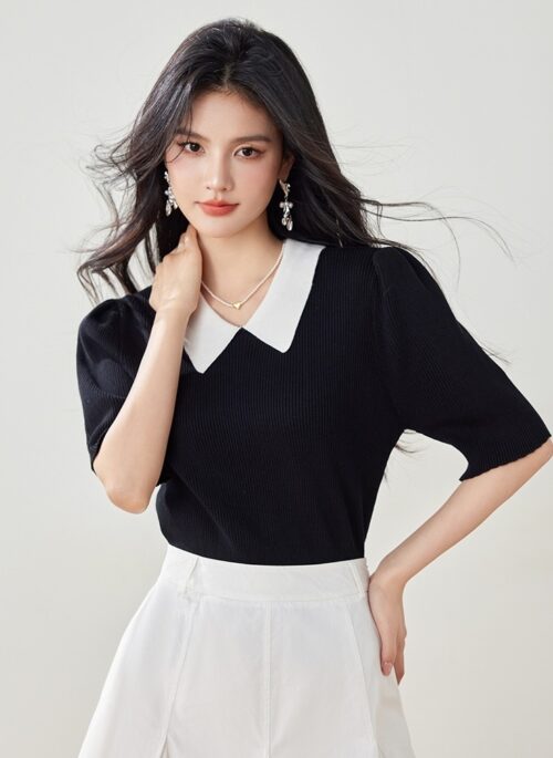 Chic Color Block Knit Top