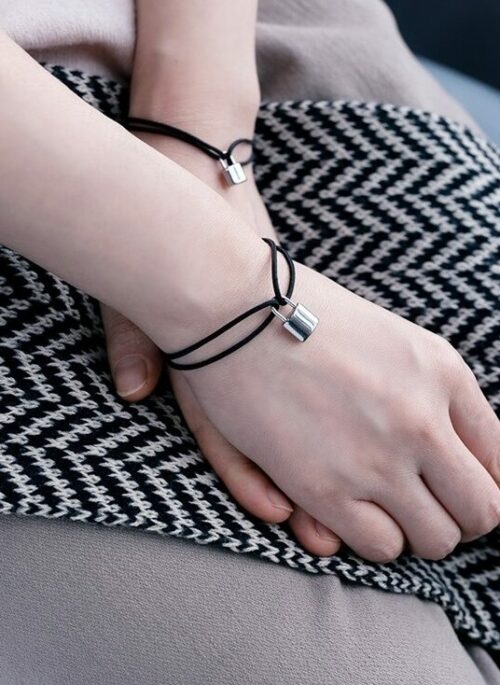 Silver Padlock Adjustable Bracelet | Taehyung - BTS