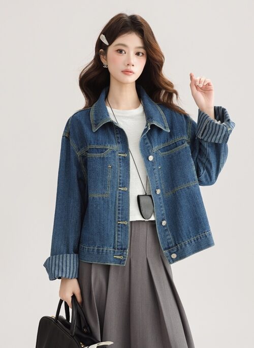 Vintage Deep Blue Denim Jacket