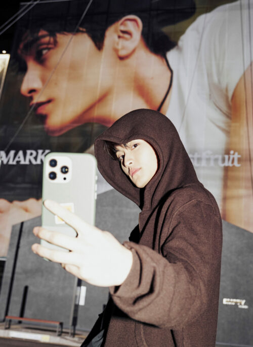 Brown Zipper Hooded Jacket | Mark - NCT