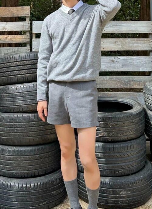 Grey Classic Suit Shorts | Taemin - SHINee