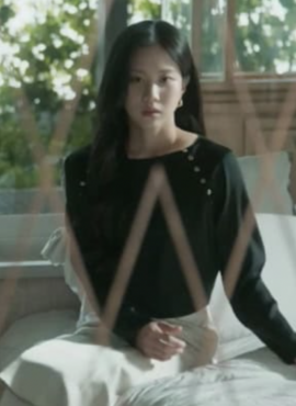Navy Blue Shoulder Buttons Ribbed Top | Yeo Eun Nam – Buried Hearts